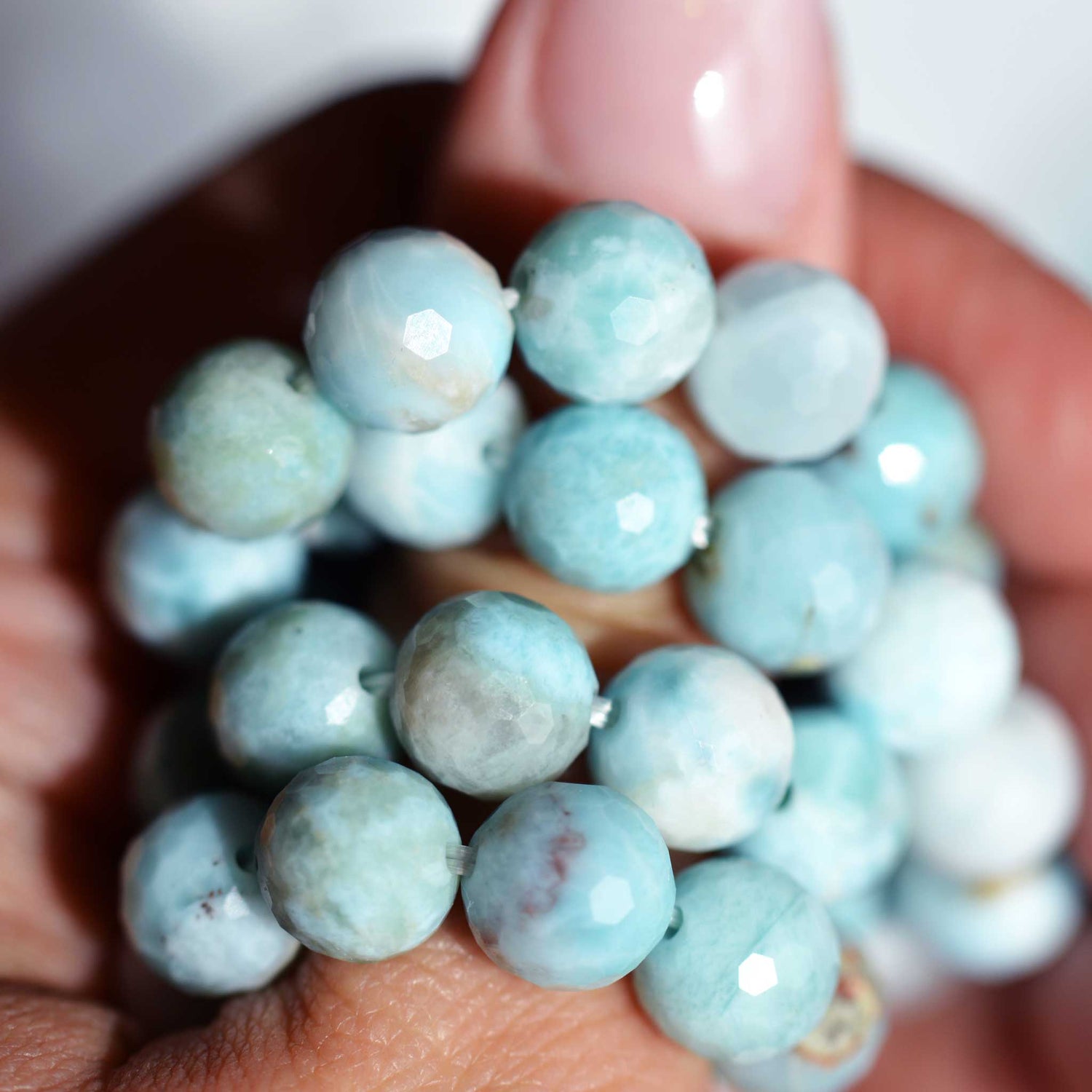 Larimar Armband facettiert